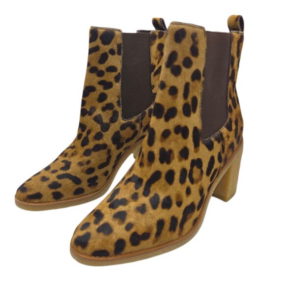 Lauren Ralph Lauren Marianna Leopard-Print Haircalf Bootie 10B Chelsea Boots NEW - Picture 12 of 16